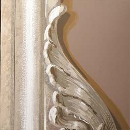 Cornice dipinta a decorazione di uno specchio